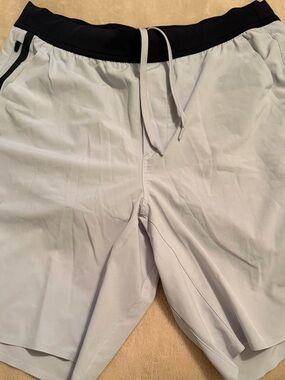 Ten Thousand Light Gray Athletic Shorts with Black Waistband